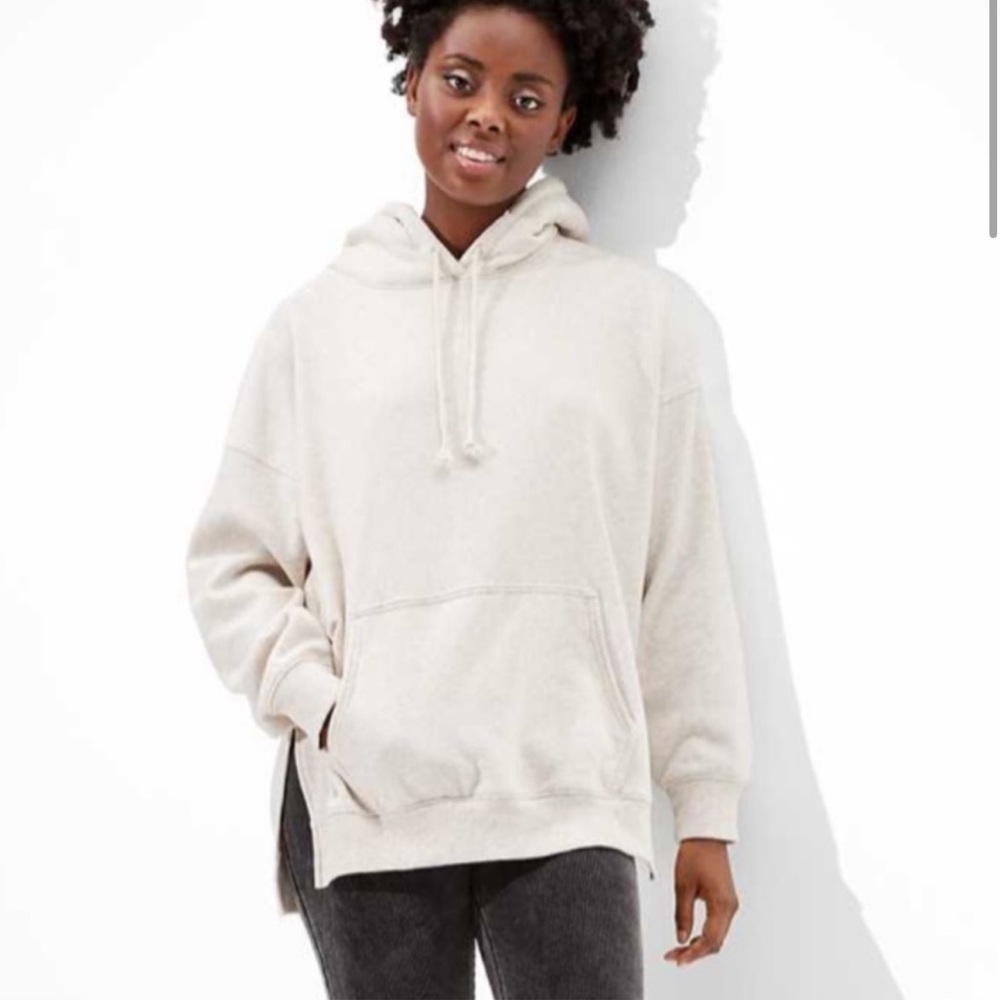 American Eagle Outfitters Cream Sherpa Lined Hoodie Size Small